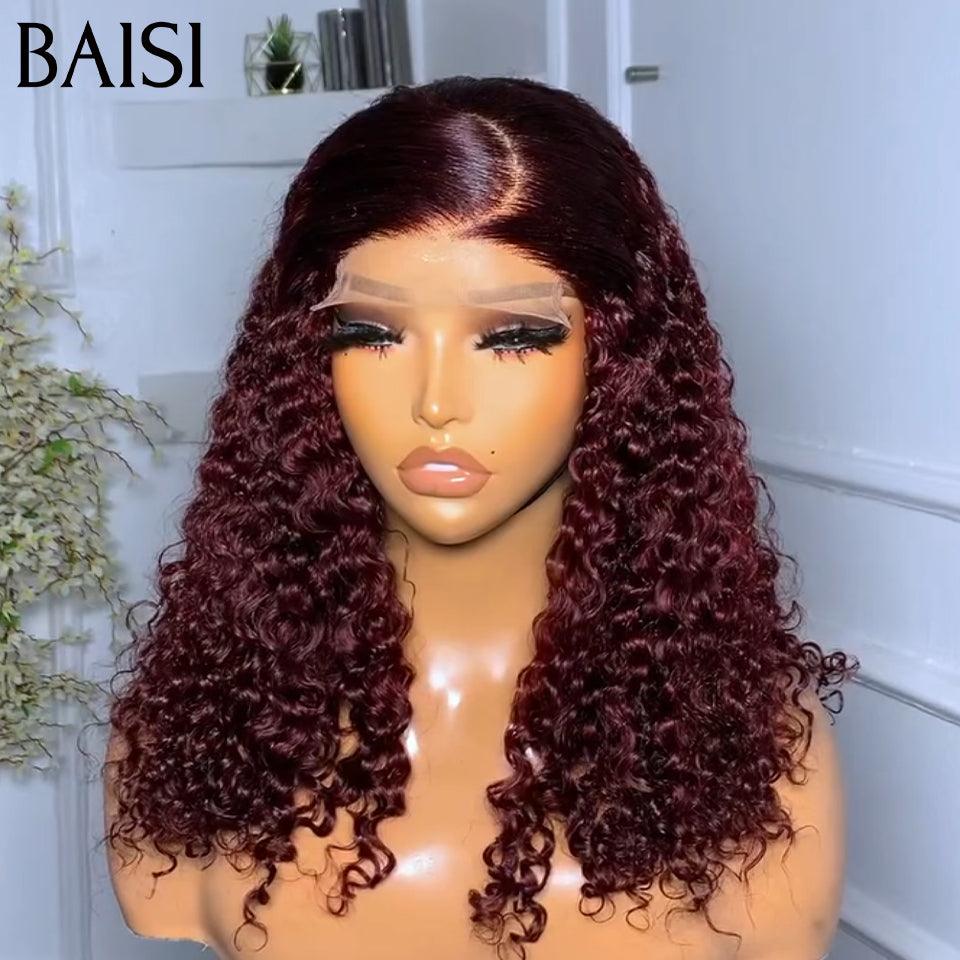 Daisy Luxury Wigs 4x4 Lace Wig 109€ 250% volume water wave in color Bordeaux #99J in 100% Human Hair BS50