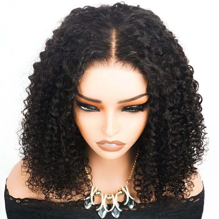 DAISY LUXURY HAIR™ – Luxury Kinky Curly Bob Wig 16’’ 250% Density Human Hair 4x4 Lace Closure