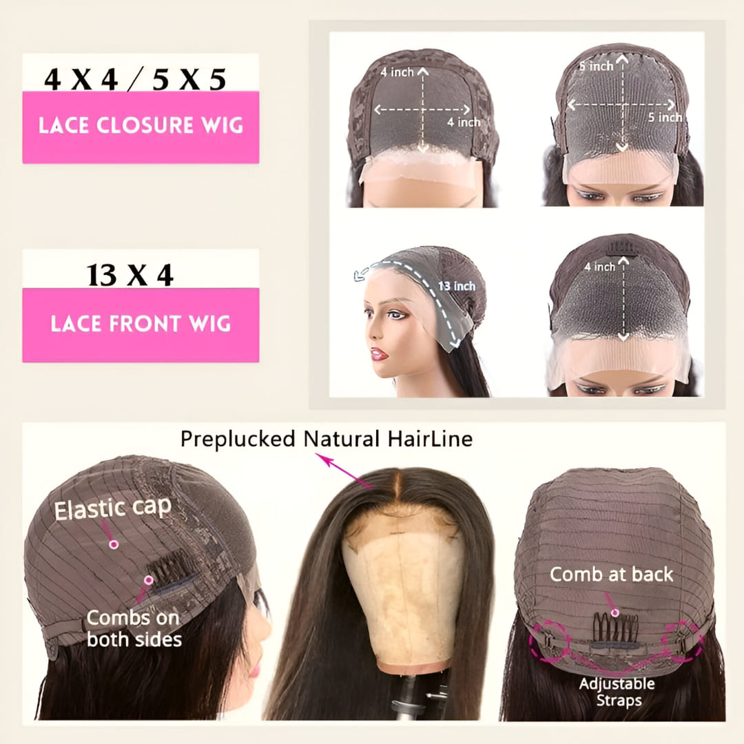 DAISY LUXURY HAIR™ – Luxury Kinky Curly Bob Wig 16’’ 250% Density Human Hair 4x4 Lace Closure