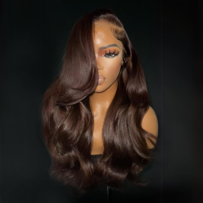 13x4 Brown Body Wave Lace Front Wig Hd Transparent Lace Frontal Wig Chocolate Brown Colored Human Hair Wigs Daisy Hair