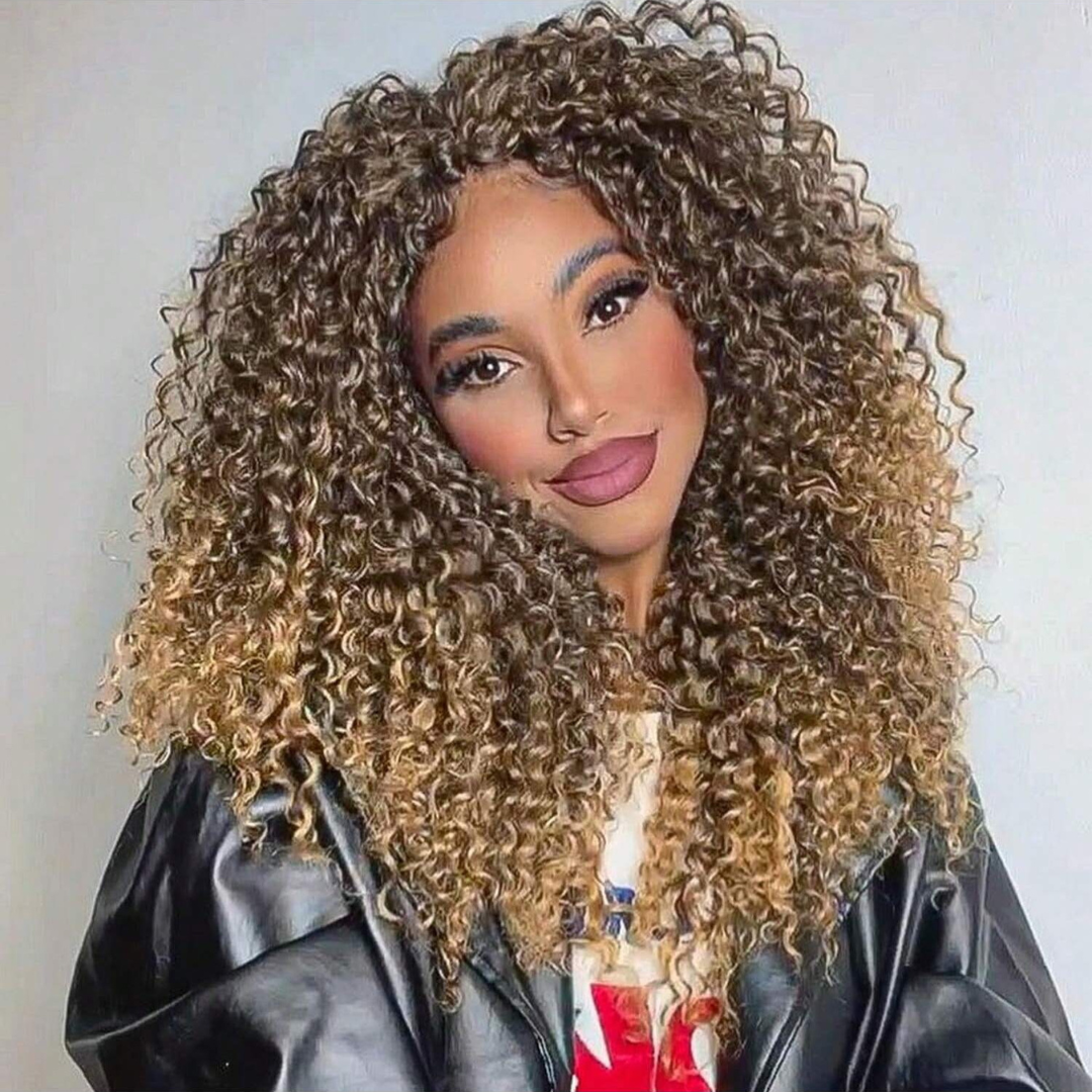 Luxury Designer Series 250% Density Afro Kinky Curly Wig 13x4 Lace Front Human Hair Wig Highlight Wigs Pre Plucked Daisy Hair