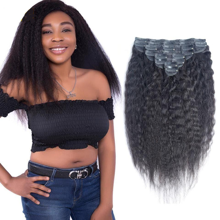 Daisy Kinky Straight Clip-In Extensions 100% Human Hair 8 Pieces and 120G Per Pack