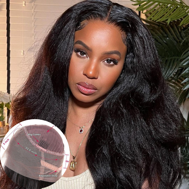 Kinky Straight Hair Wig 360 Hd Transparent Lace Front Wig Human Hair Wigs For Women Full End Glueless Brazilian Hair-Daisy Hair