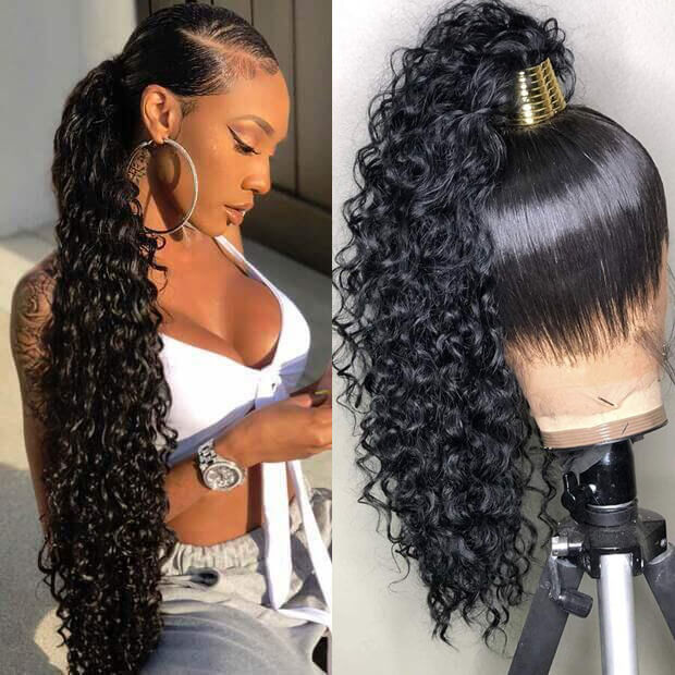 Deep Wave 360 Lace Front Wigs Pre Plucked Natural Hairline Real Human Hair Wigs for Black Women-Daisy Hair