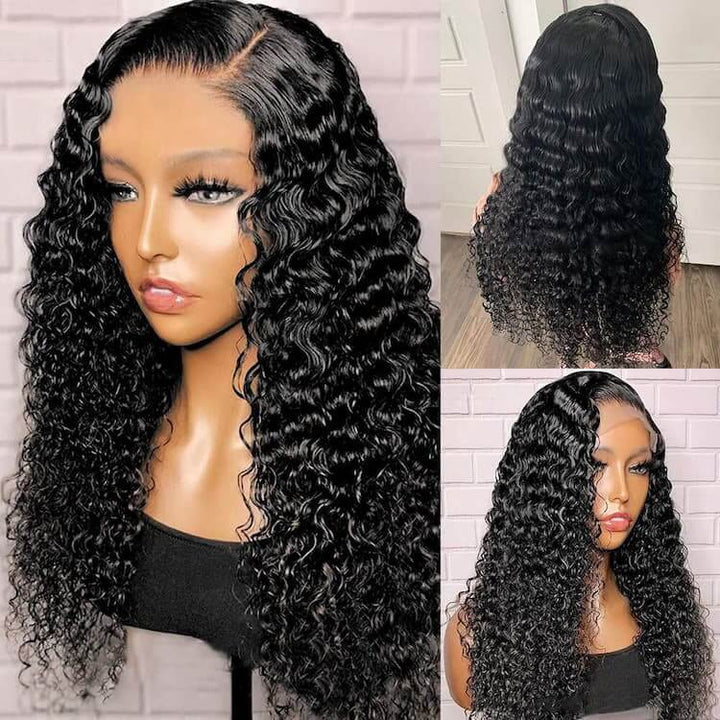 Deep Wave 360 Lace Front Wigs Pre Plucked Natural Hairline Real Human Hair Wigs for Black Women-Daisy Hair