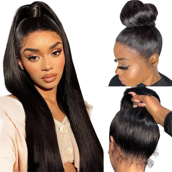 Straight Hair 360 Lace Frontal Wigs Pre Plucked With Baby Hair 100% Virgin Human Hair Wigs Near Me-Daisy Hair