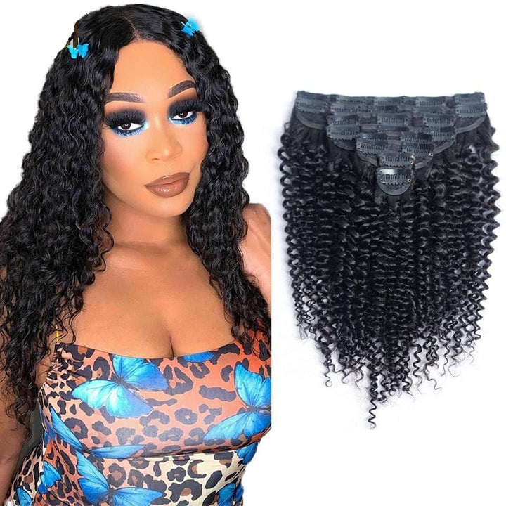 Daisy Curly Clip-In Extensions 100% Human Hair 8 Pieces and 120G Per Pack