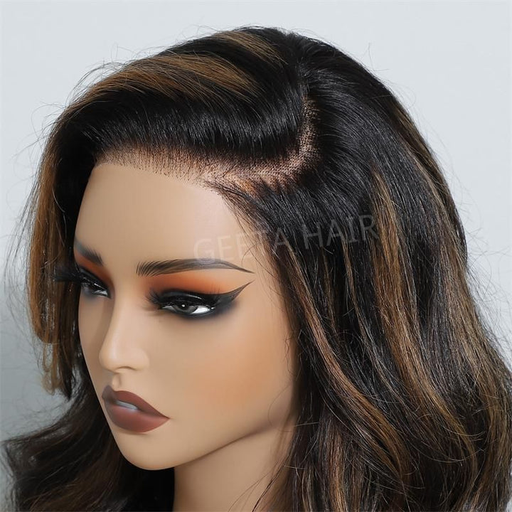 Highlight Brown Glueless G1B/30 Color Body Wave 13x4 HD Lace Front Wig Pre Plucked 180% Density-Daisy Hair