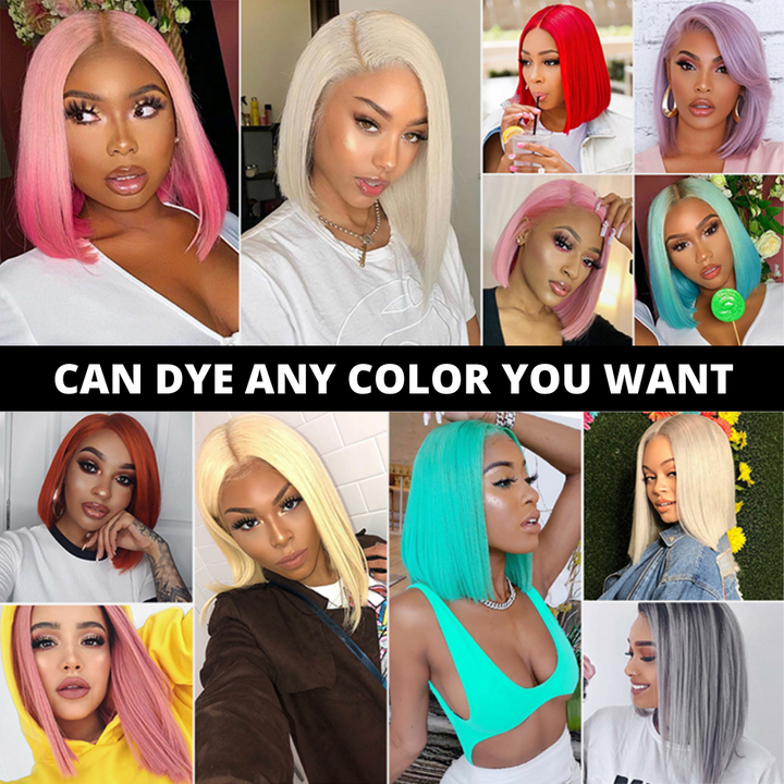 #613 Blonde 13x4 Short Bob Lace Front Wig Straight Hair Undetectable Lace Wig Pre Plucked With Baby Hair Natural Hairline Glueless Wig- Daisy Hair