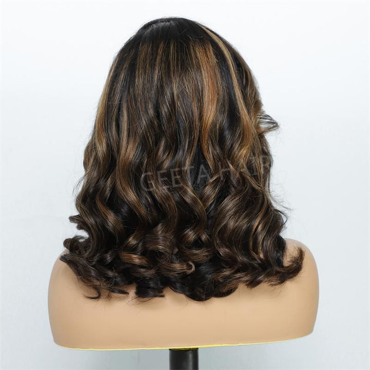 Highlight Brown Glueless G1B/30 Color Body Wave 13x4 HD Lace Front Wig Pre Plucked 180% Density-Daisy Hair