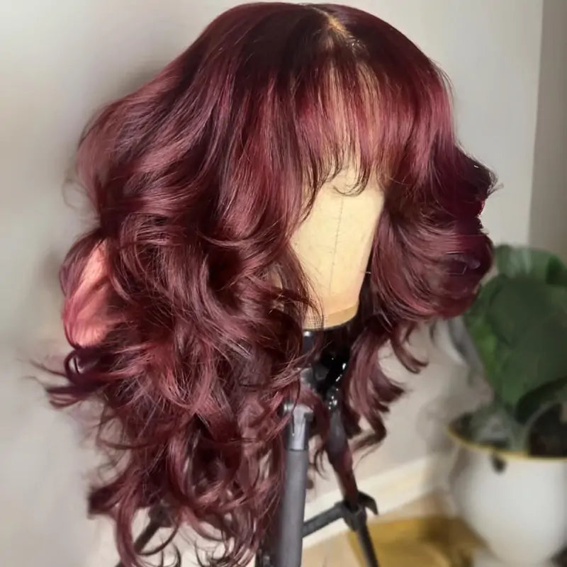 99J Burgundy 13x4 HD Lace Frontal Wig Glueless Colored Body Wave Human Hair Wigs 250% Density Daisy Hair