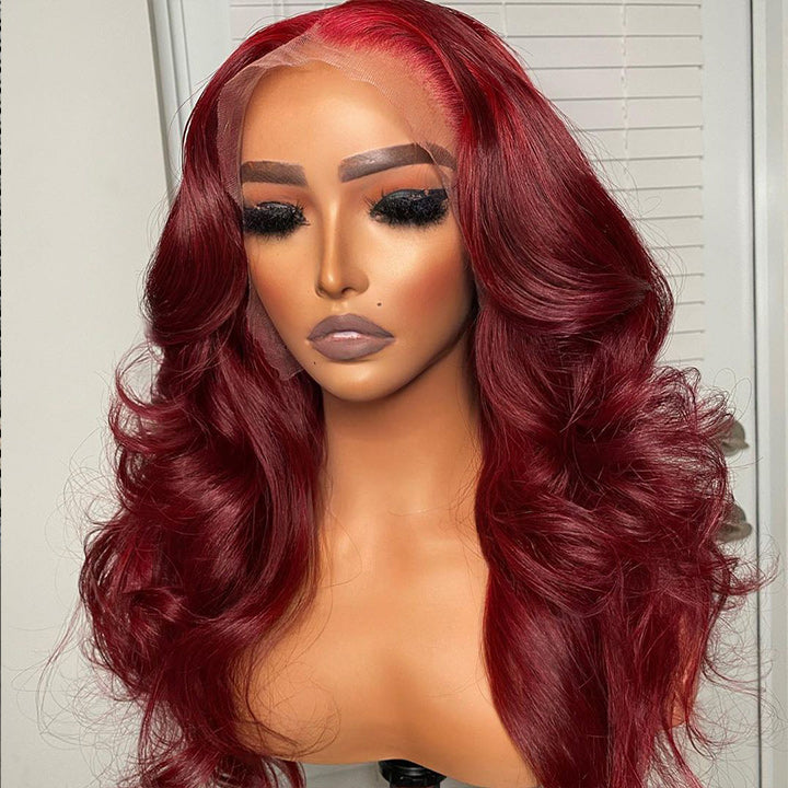 Burgundy Body Wave 13x4/4x4 HD Lace Wig 99j Colored Body Wave Human Hair Wigs Daisy Hair