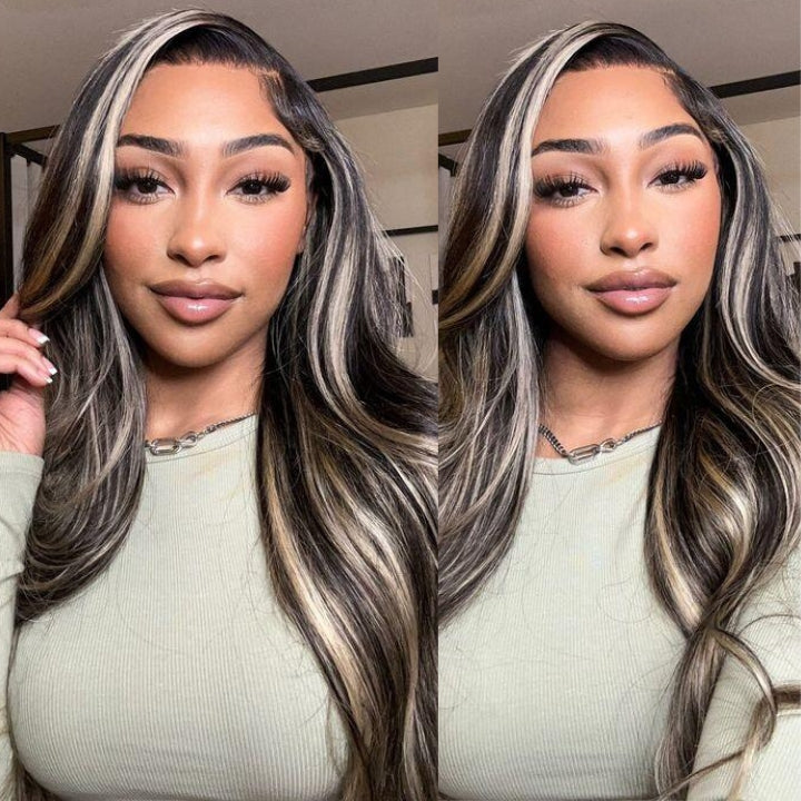 Balayage Body Wave 13x4/4x4 HD Lace Wig For Women Highlight Human Hair Wigs With Baby Hair- Daisy Hair