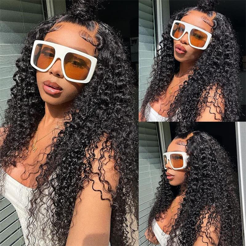 Black Curly Hair 13x4 HD Lace Front Wig 100% Virgin Human Hair Wigs Pre Plucked Hairline-Daisy Hair