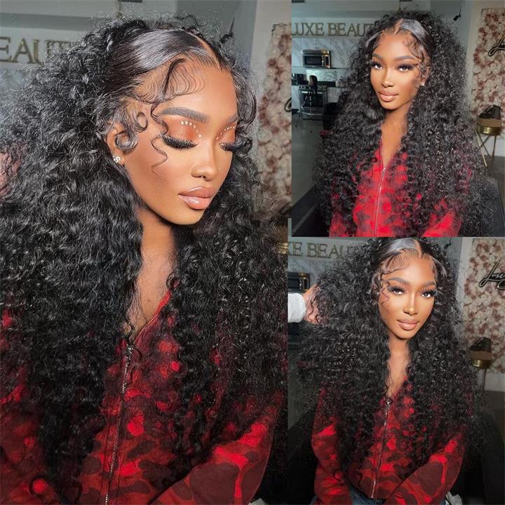 Black Curly Hair 13x4 HD Lace Front Wig 100% Virgin Human Hair Wigs Pre Plucked Hairline-Daisy Hair