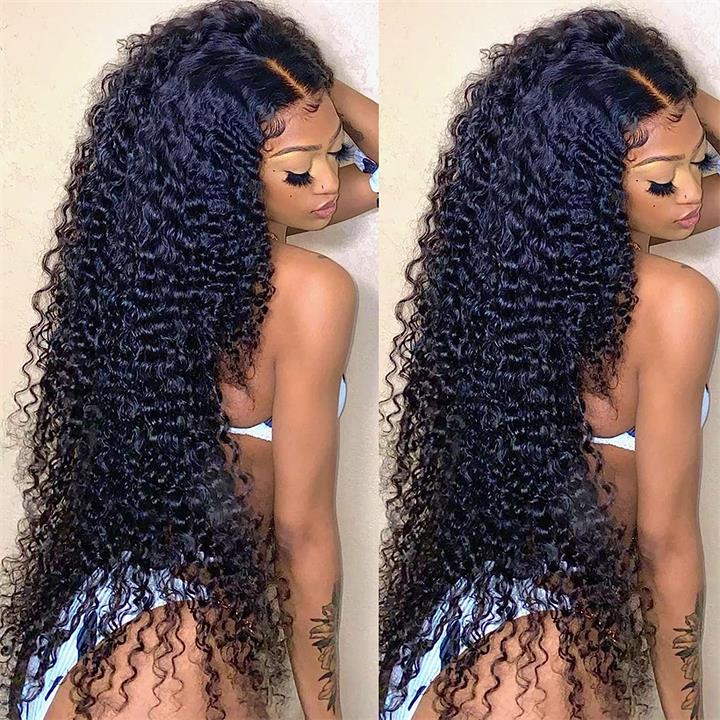 Black Curly Hair 13x4 HD Lace Front Wig 100% Virgin Human Hair Wigs Pre Plucked Hairline-Daisy Hair