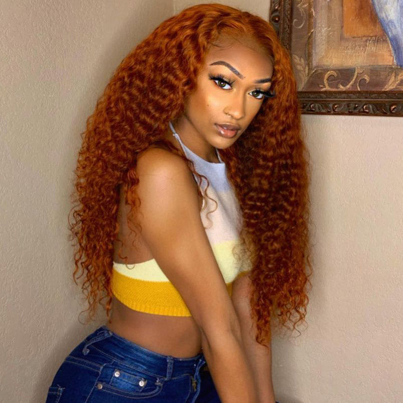 Ginger Color Wig Curly Hair 13x4 HD Lace Front Wig 100% Virgin Human Hair Wig Natural Hairline With Baby Hair- Daisy Hair