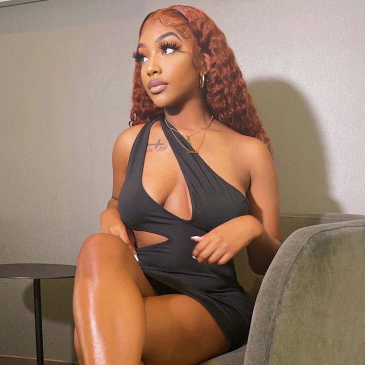 Brown #350 Color Ginger Wig Human Hair Curly Lace Front Wig Pre Plucked Headline With Baby Hair- Daisy Hair