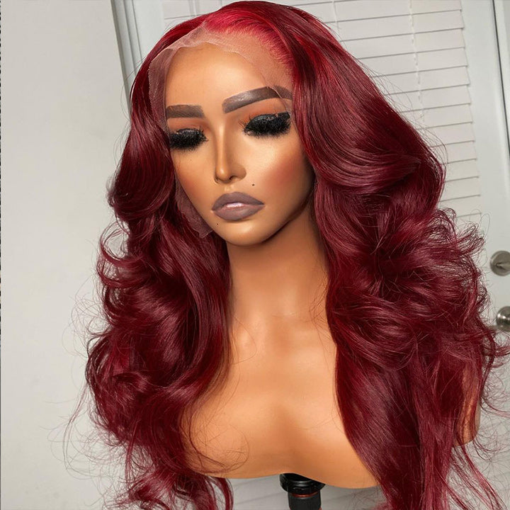 Burgundy Body Wave 13x4/4x4 HD Lace Wig 99j Colored Body Wave Human Hair Wigs Daisy Hair