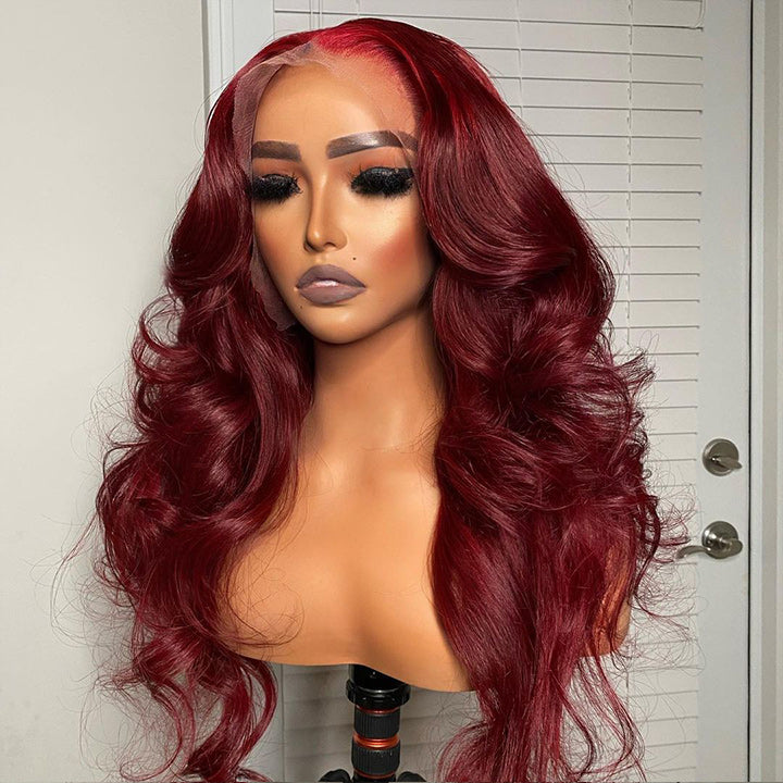 Burgundy Body Wave 13x4/4x4 HD Lace Wig 99j Colored Body Wave Human Hair Wigs Daisy Hair