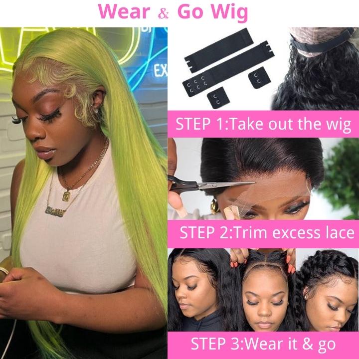 Funky Colored Wigs | Colorful Straight Transaparent Lace Wig collection Transparent HD Lace Human Hair Wigs Pre-plucked with Baby Hair 180% Density- Daisy Hair