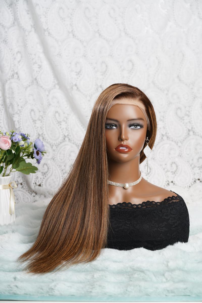 Long Straight HD Lace Wig For Women Human Hair  Wigs Straight Wig For Black Women Brown Mixed Blonde Daisy Hair