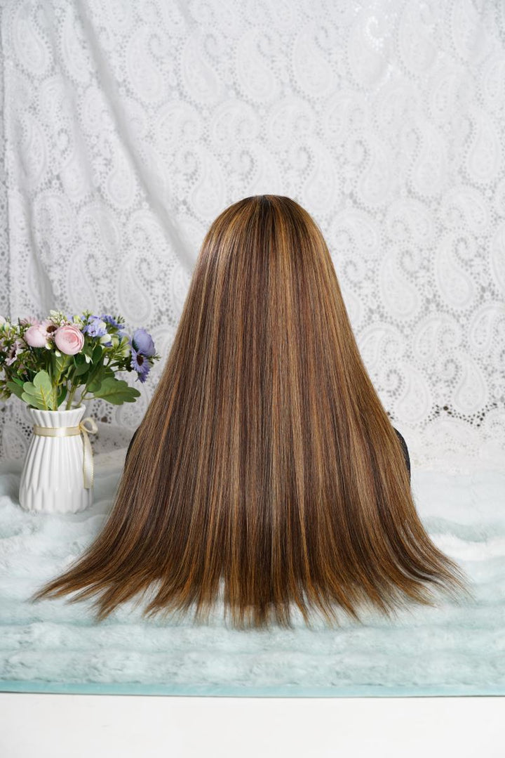 Long Straight HD Lace Wig For Women Human Hair  Wigs Straight Wig For Black Women Brown Mixed Blonde Daisy Hair