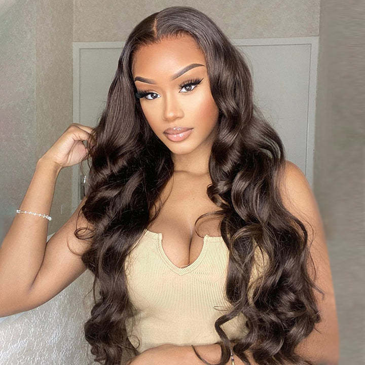 Dark Brown Lace Front Human Hair Wigs 13x4/4x4 Colored Body Wave Wigs 	Daisy Hair