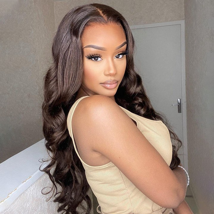 Dark Brown Lace Front Human Hair Wigs 13x4/4x4 Colored Body Wave Wigs 	Daisy Hair