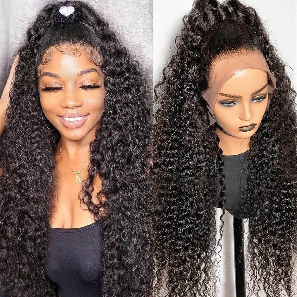 Deep Wave 360 Lace Front Wigs Pre Plucked Natural Hairline Real Human Hair Wigs for Black Women-Daisy Hair