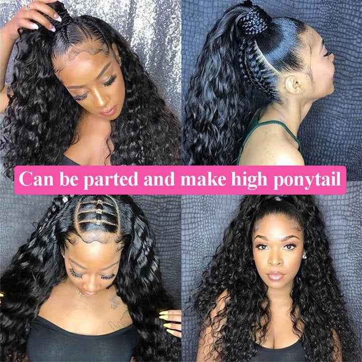 Deep Wave 360 Lace Front Wigs Pre Plucked Natural Hairline Real Human Hair Wigs for Black Women-Daisy Hair