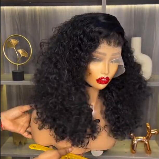 Full 250% Density Glueless Wig Resilient Curly 13x4 Lace Front Bob Wig Curly Human Hair Bob Wigs Pre Plucked Daisy Hair