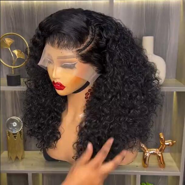 Full 250% Density Glueless Wig Resilient Curly 13x4 Lace Front Bob Wig Curly Human Hair Bob Wigs Pre Plucked Daisy Hair