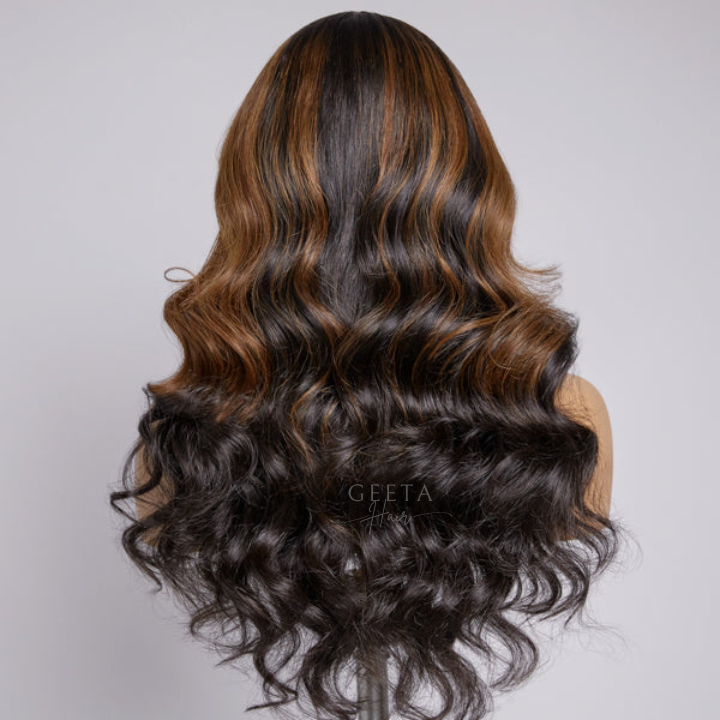 Funky Colored Wigs | Glueless 13x4/6x4.5 Money Piece Brown Mix Black Loose Wave Pre Cut HD Transaparent Lace Human Hair Wigs Daisy Hair