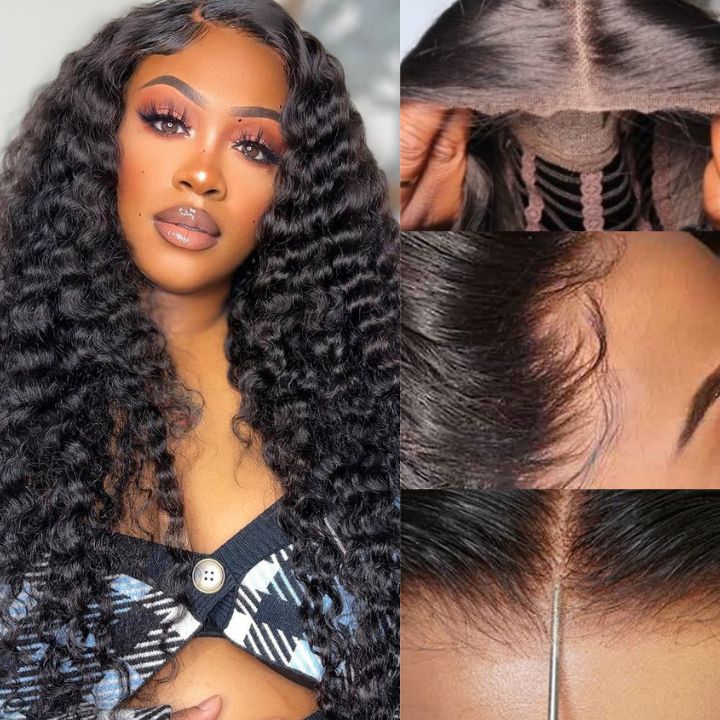 Wear Go Glueless Deep Wave Pre Cut HD Transaparent Lace Human Hair Wigs With Breathable Cap Air Wig-Daisy Hair