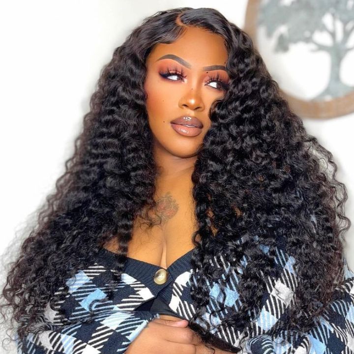 Flash Sale Glueless Deep Wave Pre Cut HD Transaparent Lace Human Hair Wigs-Daisy Hair