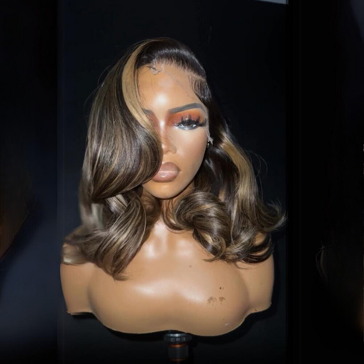 Glueless Luxury Wigs Layers Bob Body Wave Honey Blonde 13x4 Lace Front Wig HD Transparent Human Hair Wigs Daisy Hair
