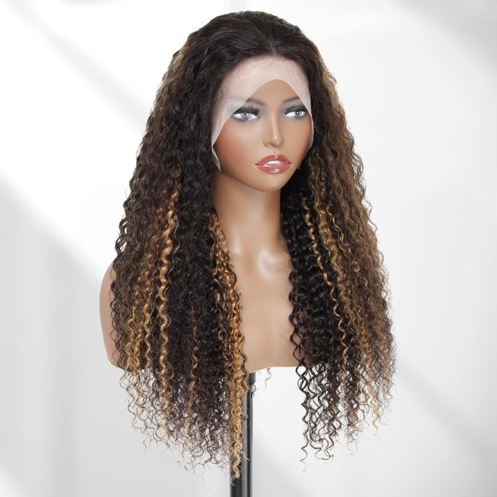 Highlight Blonde Curly 5x5/13x4 HD Lace Front Wig Highlights Honey Blonde Human Hair Wigs- Daisy Hair