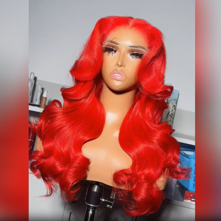 Intense Classy Red Body Wave 13x4 Lace Front Wig Glueless 4x4 Lace Human Hair Wigs-Daisy Hair