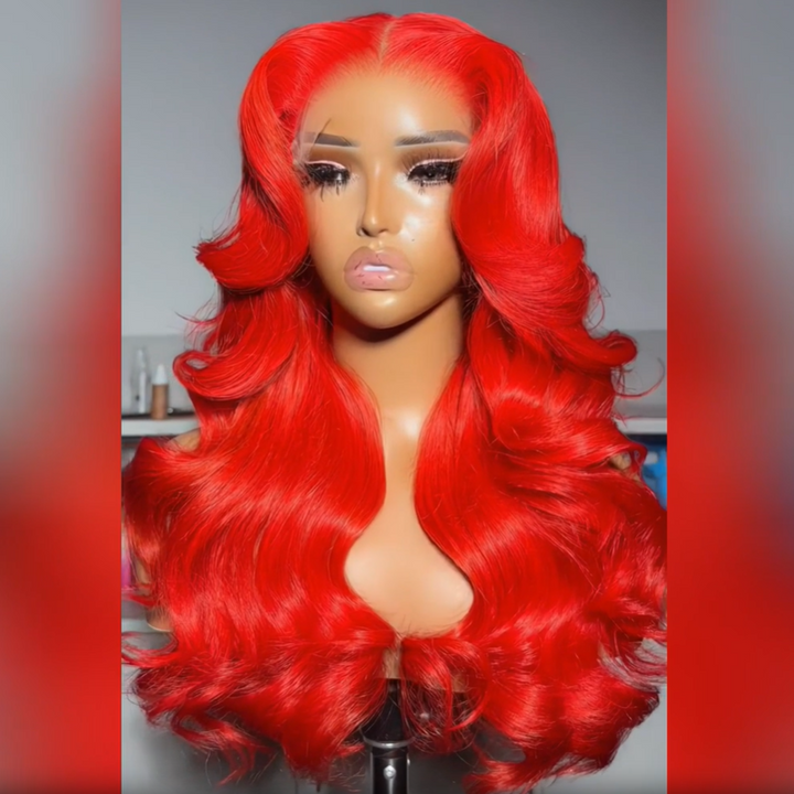 Intense Classy Red Body Wave 13x4 Lace Front Wig Glueless 4x4 Lace Human Hair Wigs-Daisy Hair