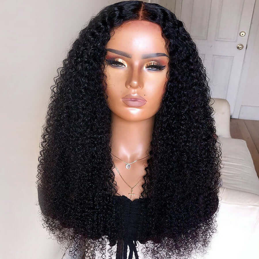 360 Lace Frontal Human Hair Kinky Curly Wigs Pre Plucked With Baby Hair Natural Hairline Glueless Wig-Daisy Hair