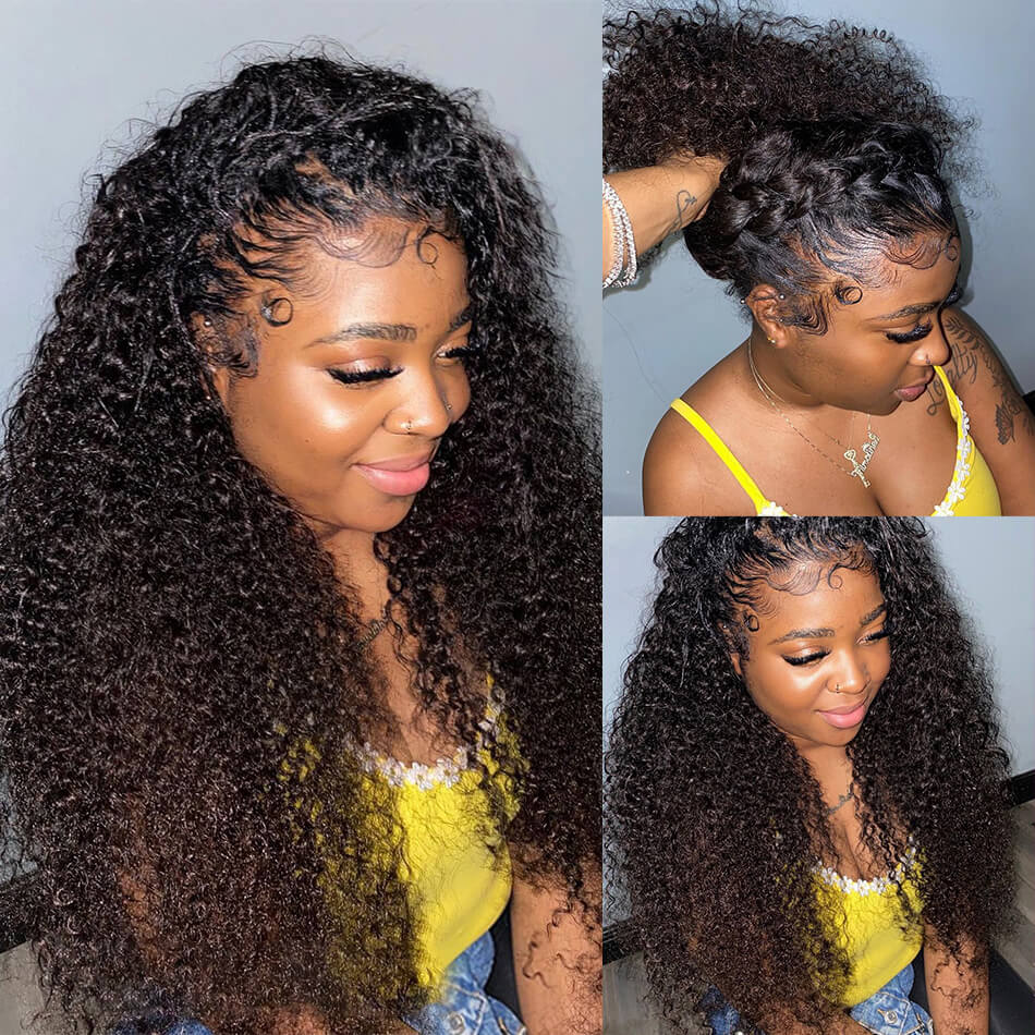 360 Lace Frontal Human Hair Kinky Curly Wigs Pre Plucked With Baby Hair Natural Hairline Glueless Wig-Daisy Hair