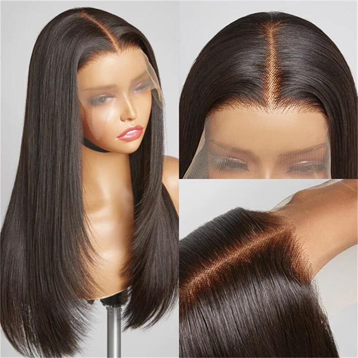 Pre Bleached Knots Glueless Wig Layered Cut 13x4 HD Lace Front Wig Human Hair for Women Pre Plucked Natural Hairline Daisy Hair