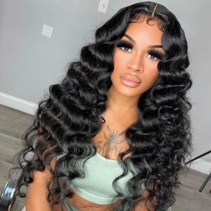 Natural Crimps Curls Loose Deep Wave HD Lace Frontal Wig Natural Hairline Glueless Wig-Daisy Hair