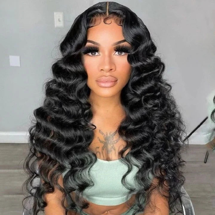 Natural Crimps Curls Loose Deep Wave HD Lace Frontal Wig Natural Hairline Glueless Wig-Daisy Hair