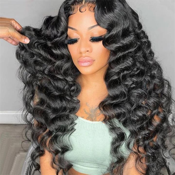 Natural Crimps Curls Loose Deep Wave HD Lace Frontal Wig Natural Hairline Glueless Wig-Daisy Hair