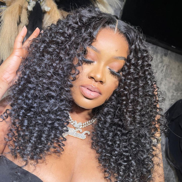 Micro Wand Curls Glueless Wig Human Hair 7x5 Pre Cut Lace Wig Pre Plucked 180% Density-Daisy Hair