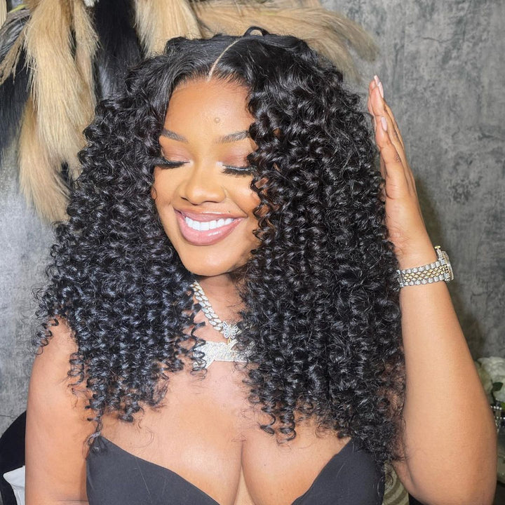 Micro Wand Curls Glueless Wig Human Hair 7x5 Pre Cut Lace Wig Pre Plucked 180% Density-Daisy Hair