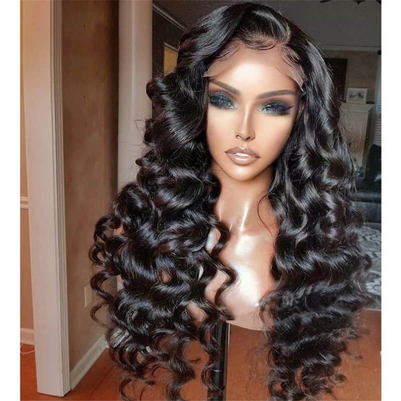 Natural Crimps Curls Loose Deep Wave HD Lace Frontal Wig Natural Hairline Glueless Wig-Daisy Hair