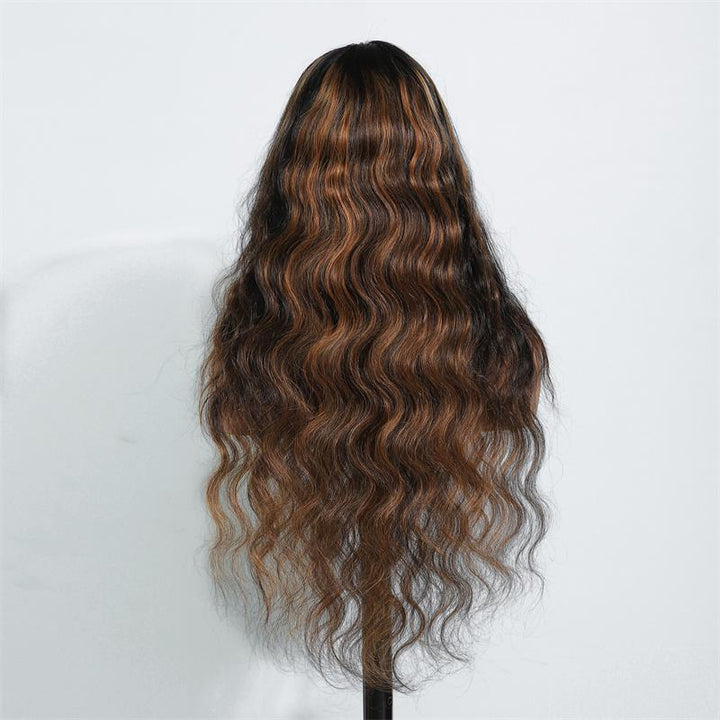 Pre Bleached Knots Highlight Brown Body Wave Wig Ombre FP1B/27 13x4 Lace Front Human Hair Wigs Daisy hair